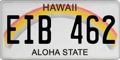 HI license plate EIB462