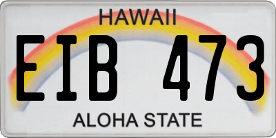HI license plate EIB473