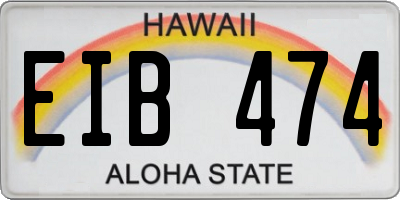 HI license plate EIB474