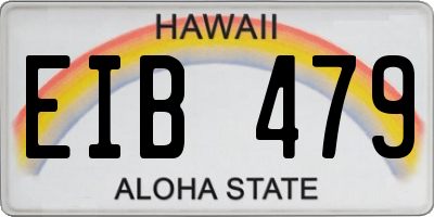 HI license plate EIB479