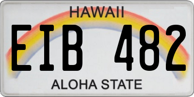 HI license plate EIB482