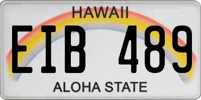HI license plate EIB489