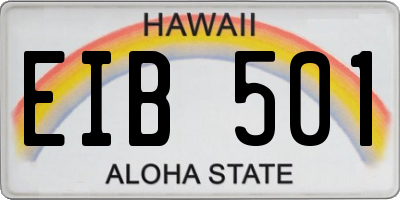 HI license plate EIB501