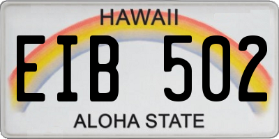 HI license plate EIB502