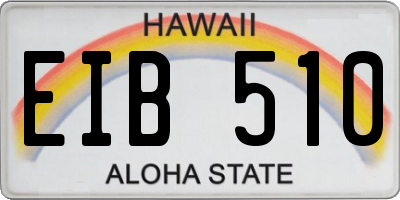 HI license plate EIB510