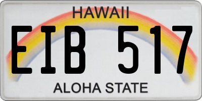 HI license plate EIB517