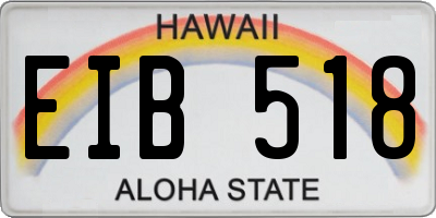 HI license plate EIB518