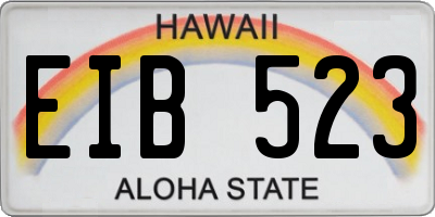 HI license plate EIB523
