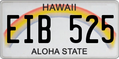 HI license plate EIB525