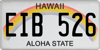 HI license plate EIB526