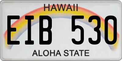 HI license plate EIB530