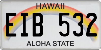 HI license plate EIB532