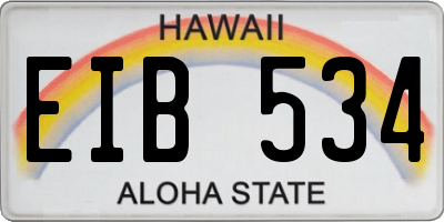 HI license plate EIB534