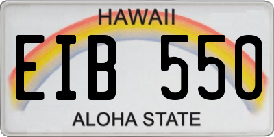 HI license plate EIB550