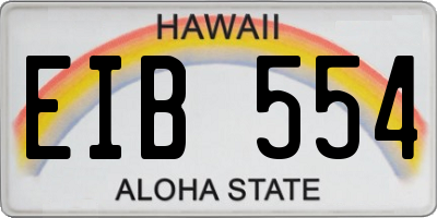 HI license plate EIB554
