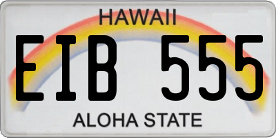 HI license plate EIB555