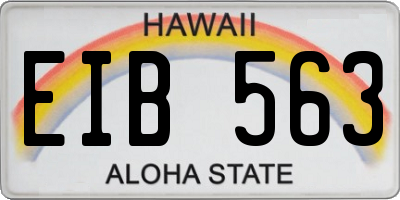 HI license plate EIB563