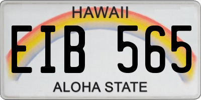 HI license plate EIB565