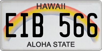 HI license plate EIB566