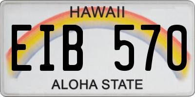 HI license plate EIB570
