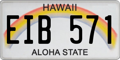 HI license plate EIB571