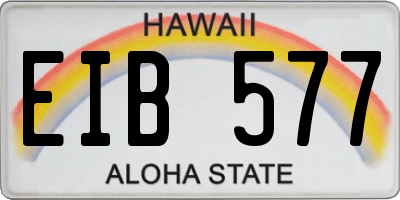 HI license plate EIB577