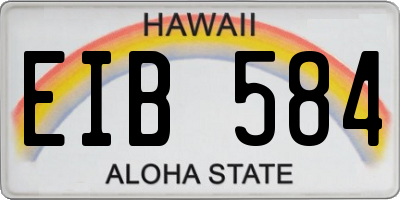 HI license plate EIB584