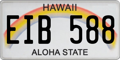 HI license plate EIB588