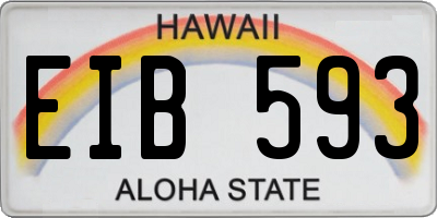 HI license plate EIB593