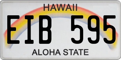 HI license plate EIB595