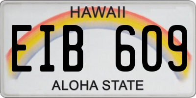 HI license plate EIB609