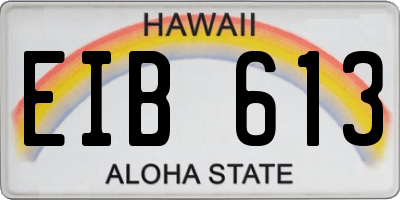 HI license plate EIB613