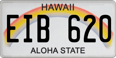 HI license plate EIB620