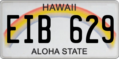 HI license plate EIB629