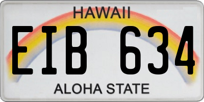 HI license plate EIB634