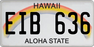 HI license plate EIB636