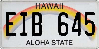 HI license plate EIB645