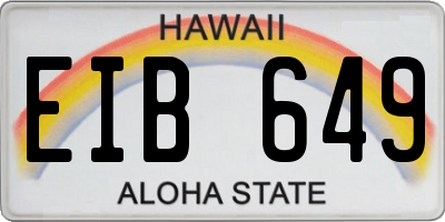 HI license plate EIB649