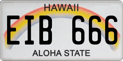 HI license plate EIB666