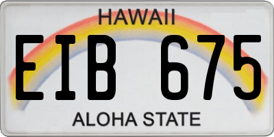 HI license plate EIB675