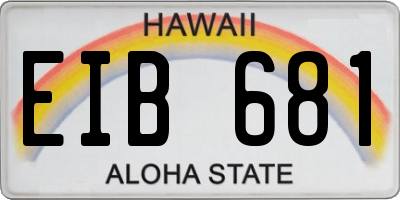 HI license plate EIB681