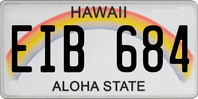 HI license plate EIB684