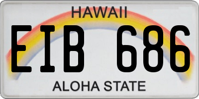 HI license plate EIB686