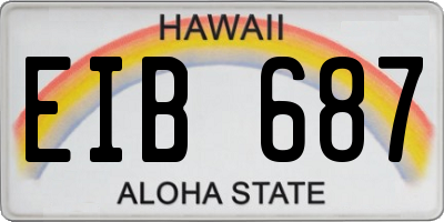 HI license plate EIB687
