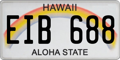HI license plate EIB688