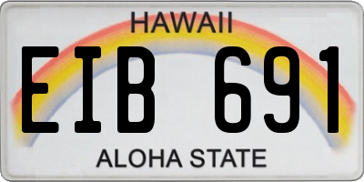 HI license plate EIB691