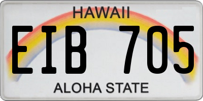 HI license plate EIB705