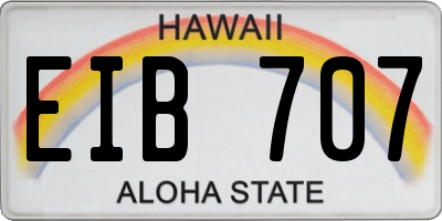 HI license plate EIB707