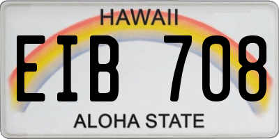 HI license plate EIB708