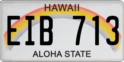 HI license plate EIB713